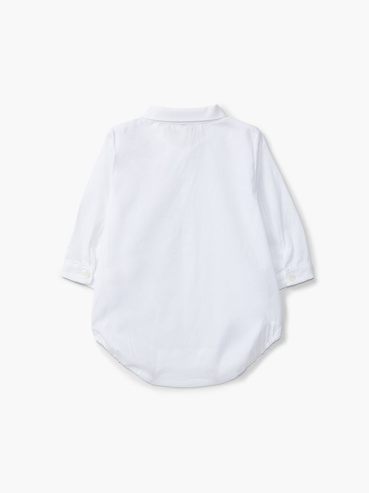 Body camicia neonato in cotone bianco con colletto – Wedoble – foto 2
