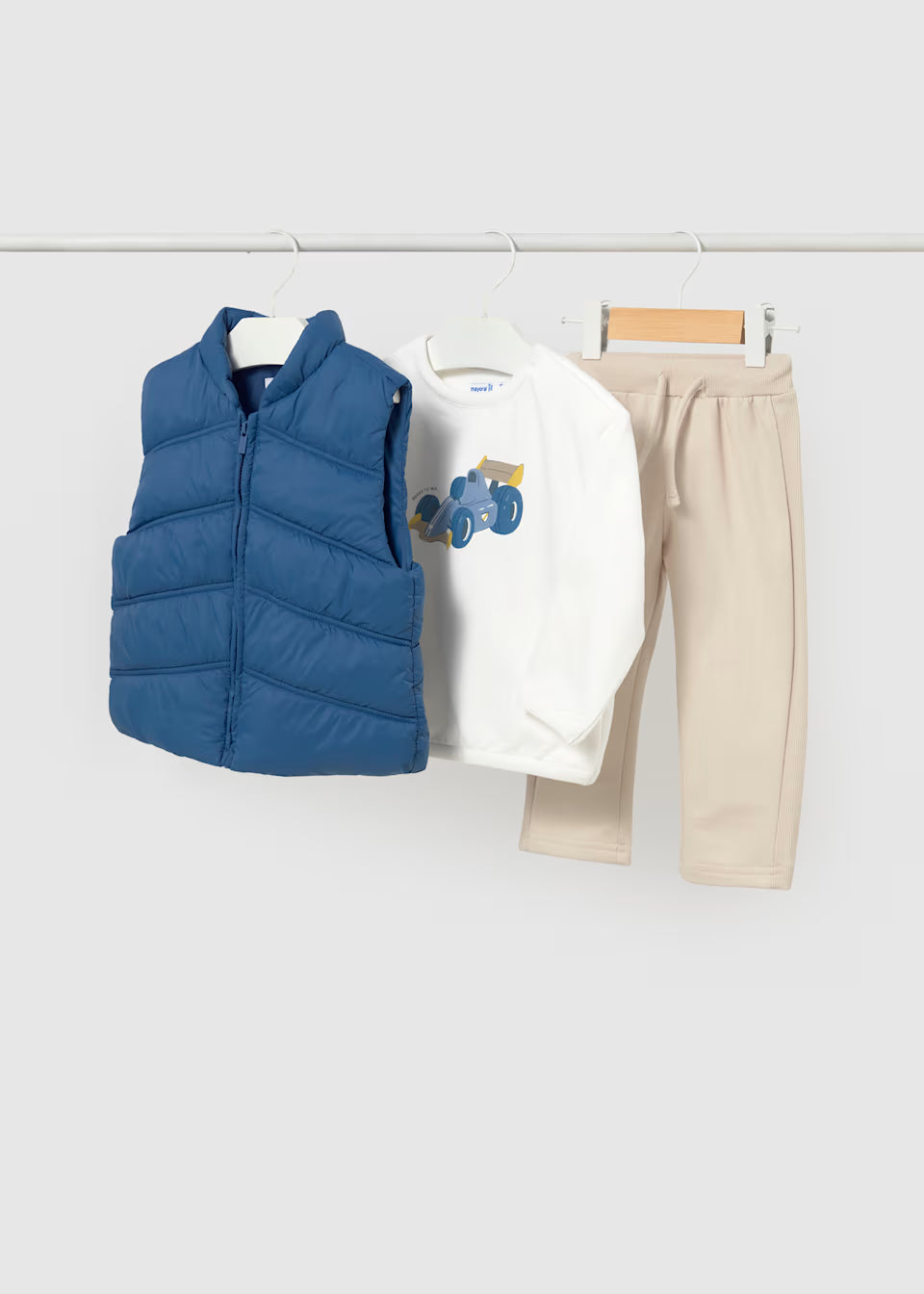 Completo bambino con gilet imbottito, felpa e pantalone – Mayoral – foto 9