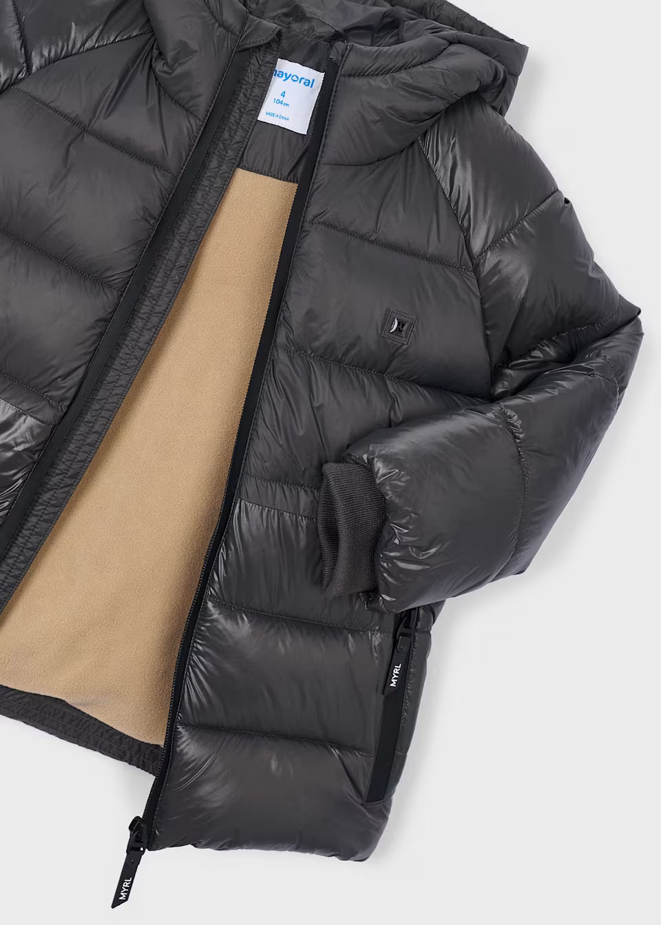 Kids' slate padded jacket with hood and zip – Mayoral – photo 5