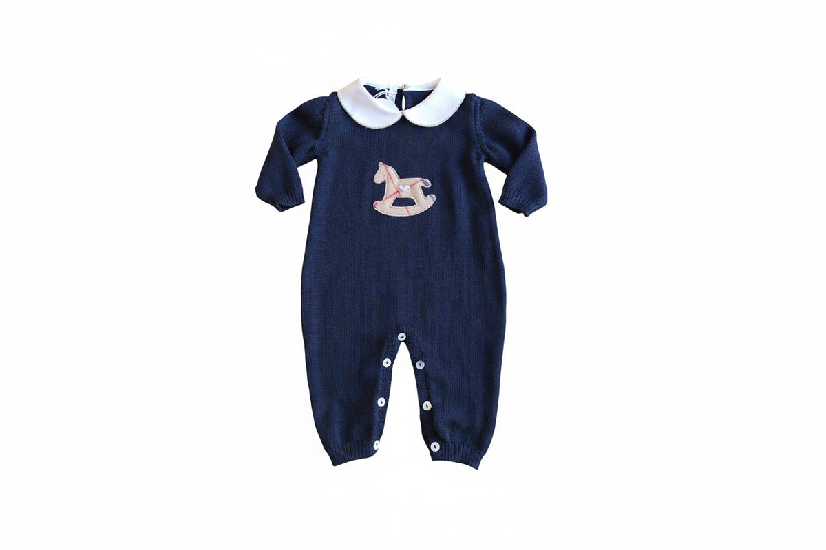 Tutina in maglia con cavallino a dondolo - 319