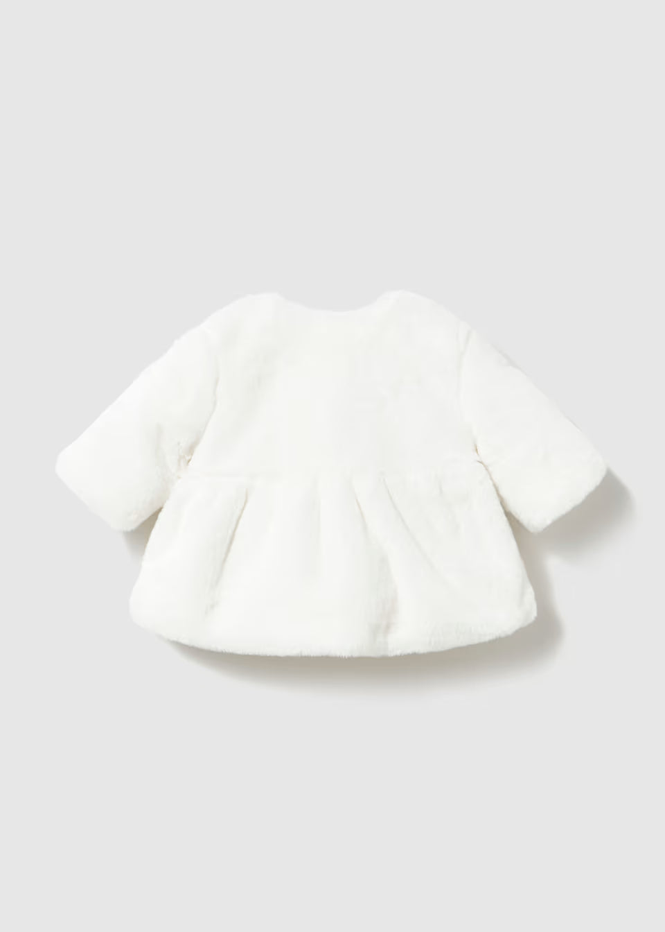 Manteau bébé fille effet fourrure écru avec petit nœud – Mayoral – photo 3