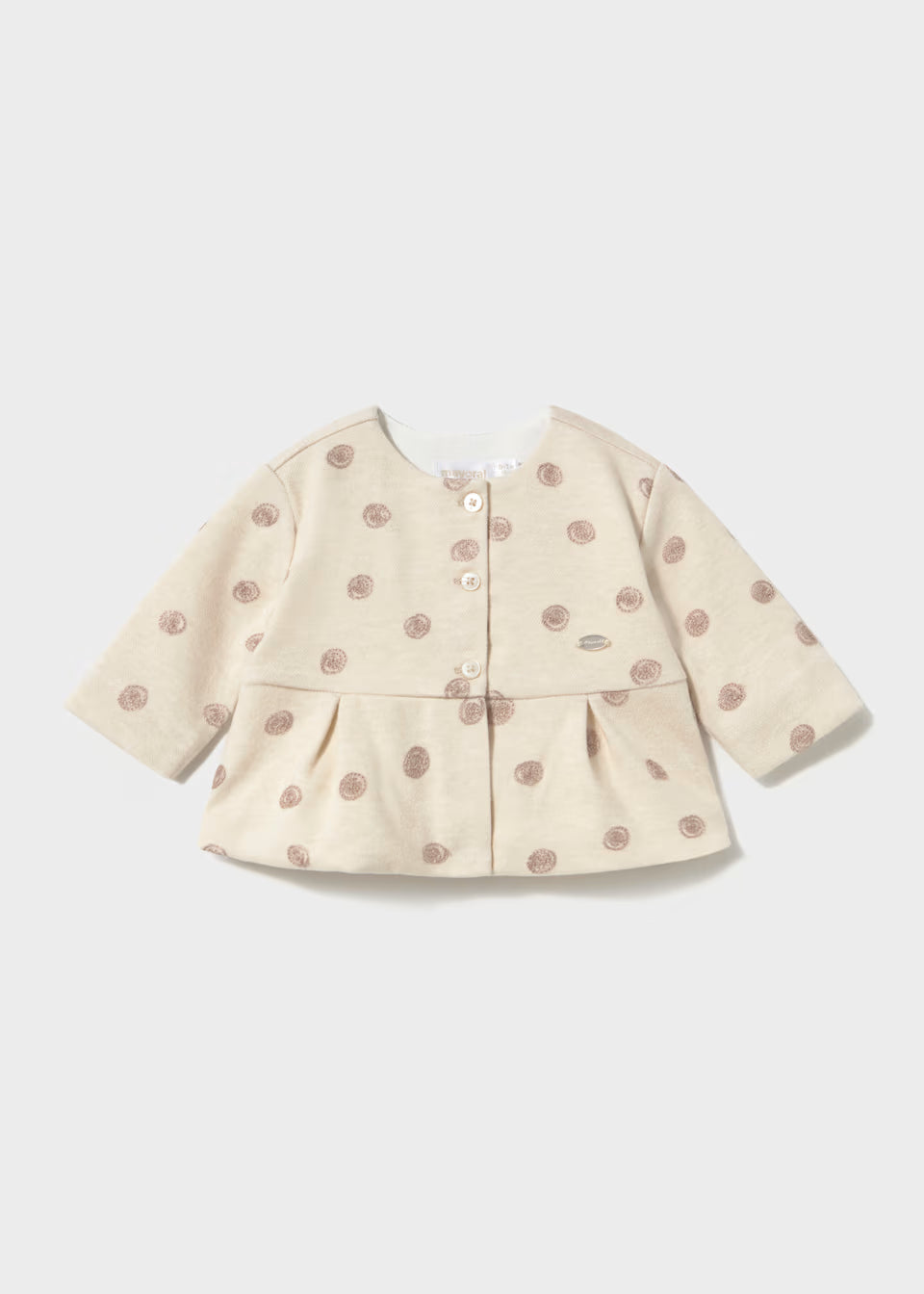 Dreiteiliges Baby-Set für Mädchen mit rosa Jäckchen, besticktem T-Shirt und Leggings – Mayoral – Foto 8