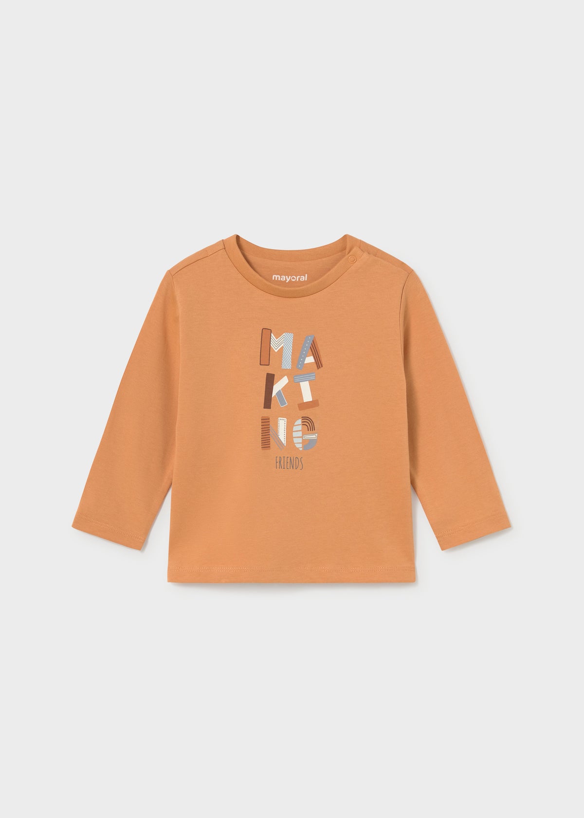 Maglietta manica lunga bambini con scritta Making Friends – Mayoral