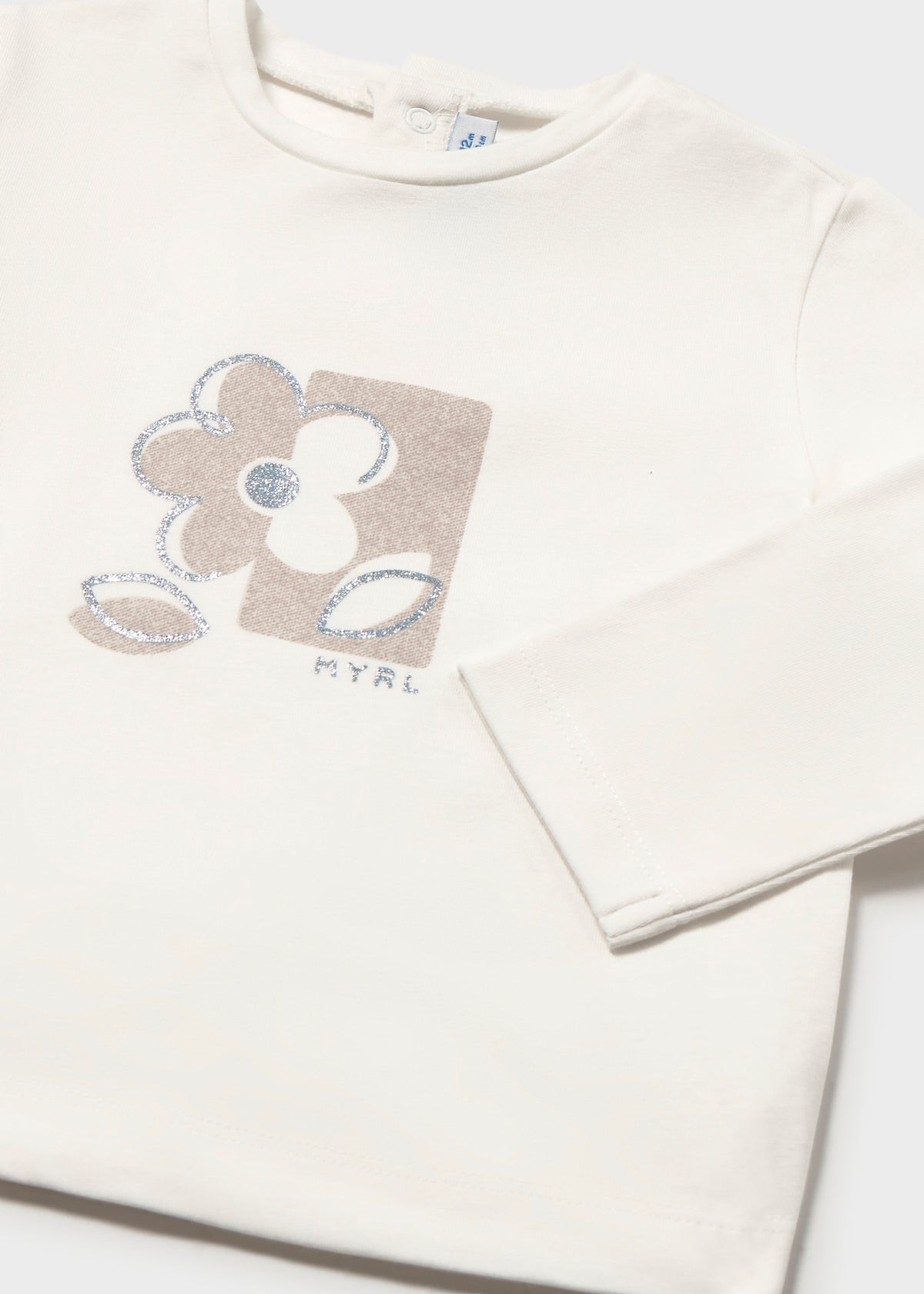 Ecrufarbenes Langarm-T-Shirt für Kinder mit Blumenprint – Mayoral – Foto 2