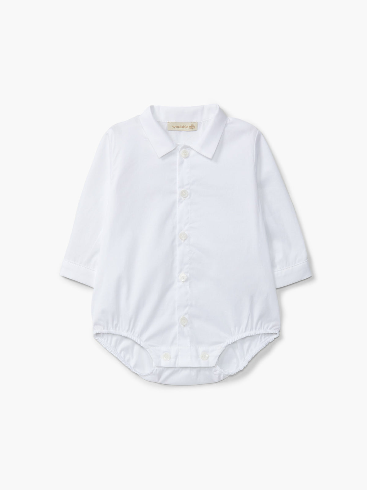 Body camicia neonato in cotone bianco con colletto – Wedoble