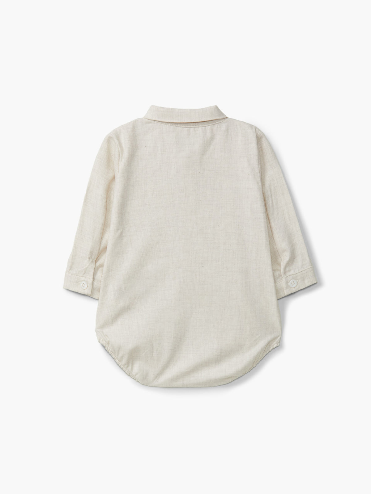 Body camisa de bebé de sarga blanca con cuello y botones – Wedoble – foto 2