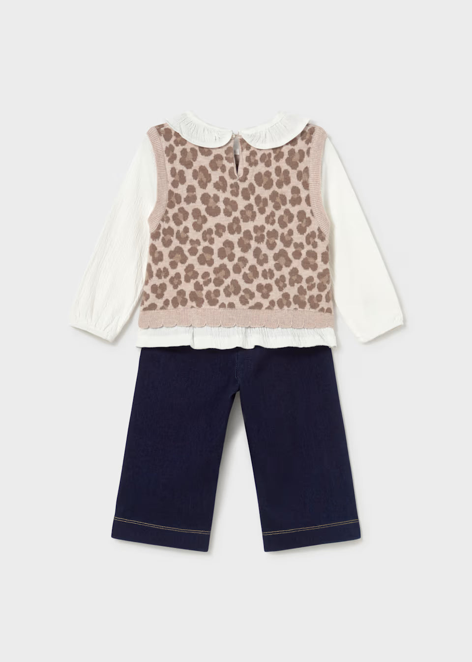Completo bambina con gilet in maglia maculato e pantalone – Mayoral – foto 3