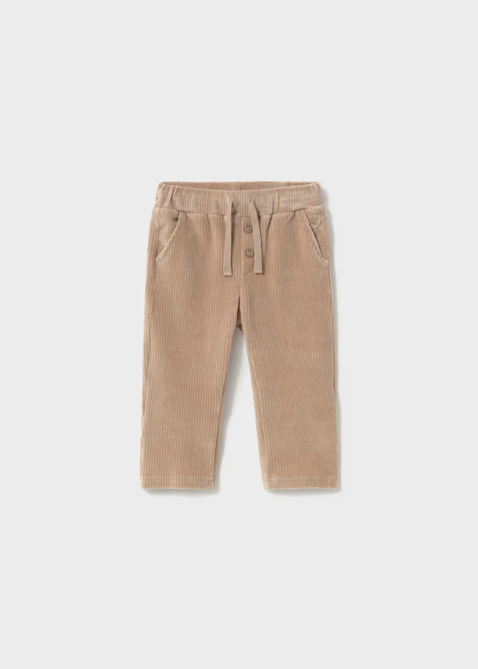 Pantalone bambini punto panno a coste color nocciola con coulisse – Mayoral