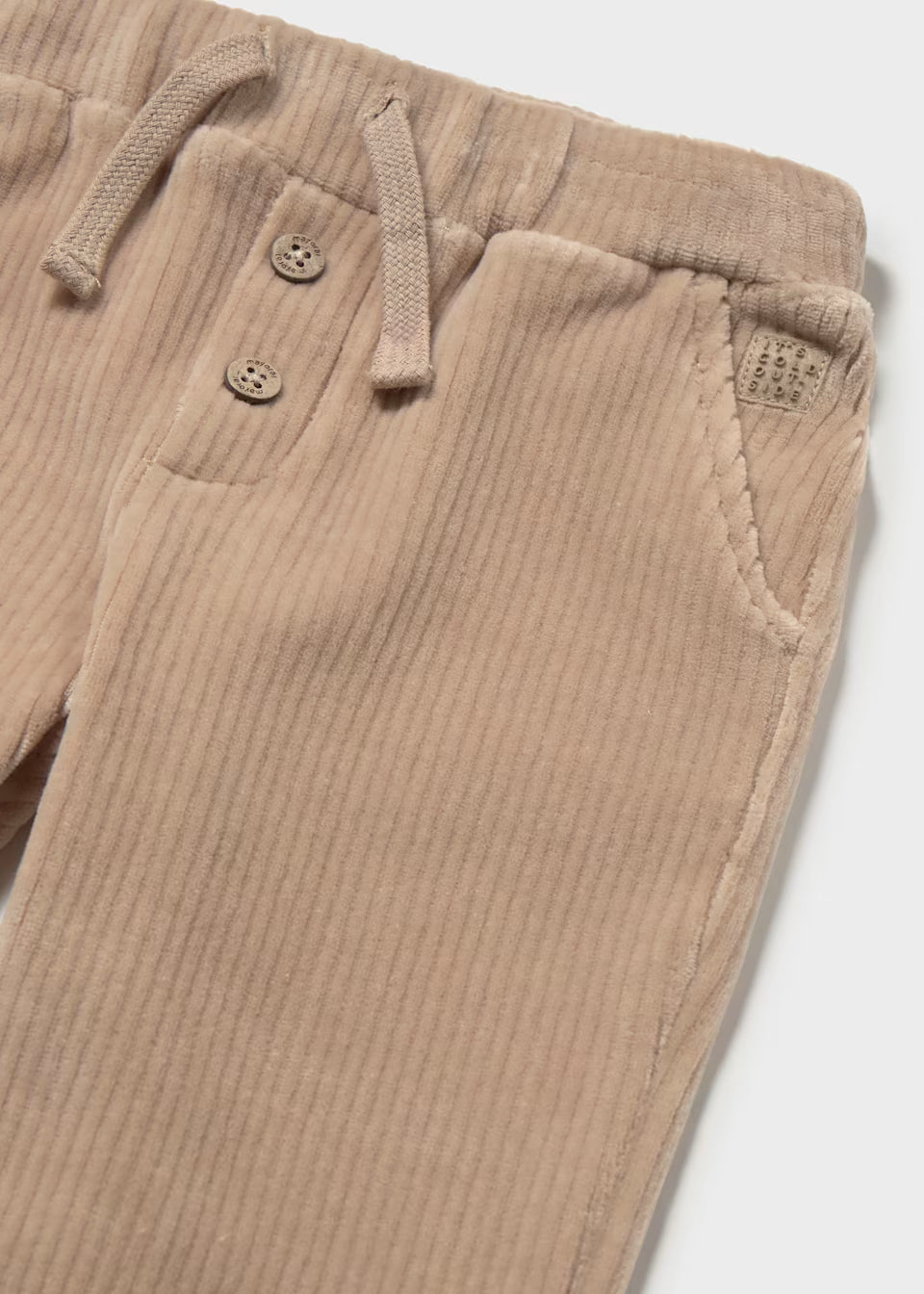 Pantalone bambini punto panno a coste color nocciola con coulisse – Mayoral – foto 3