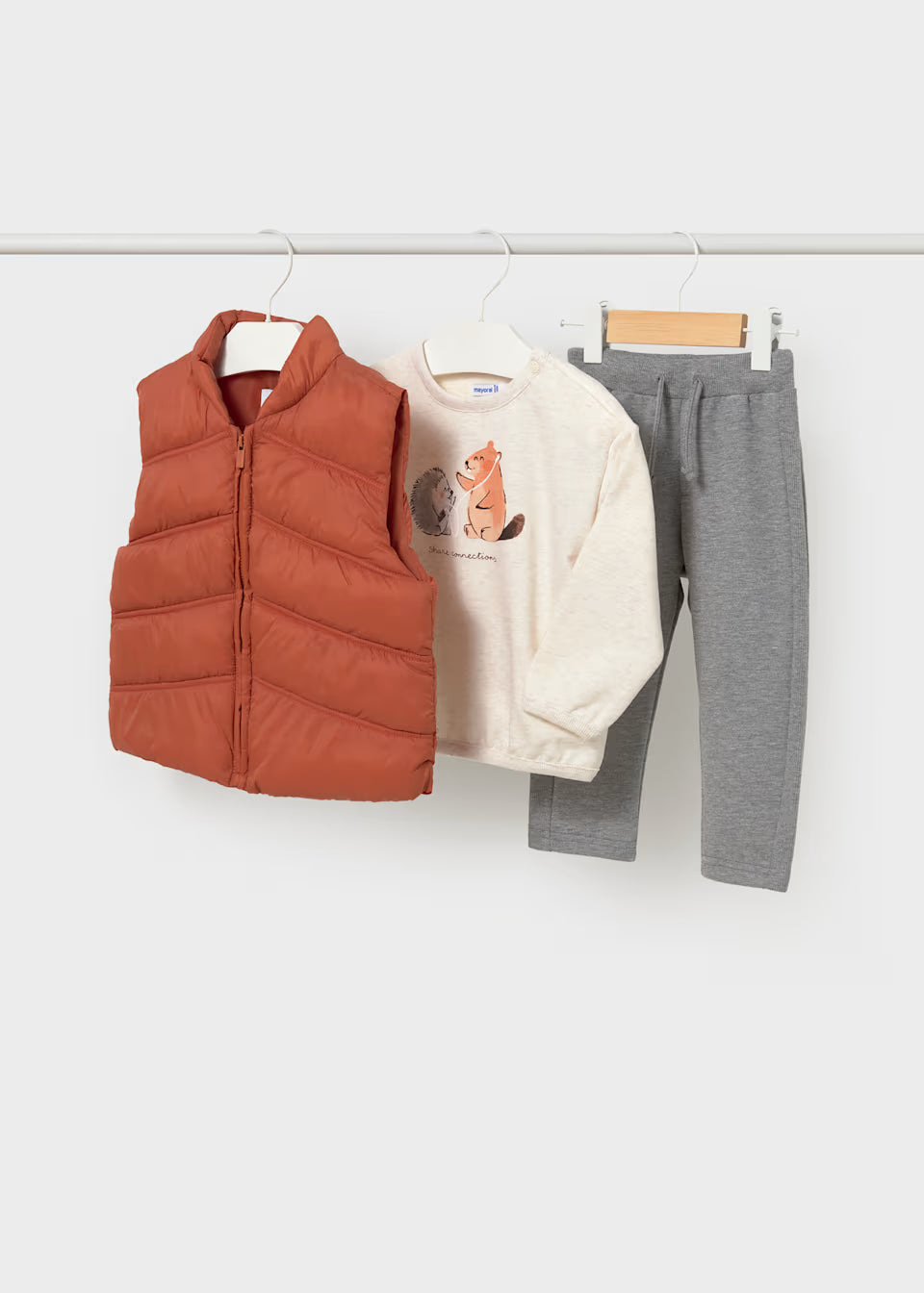 Completo bambino con gilet imbottito, felpa e pantalone – Mayoral – foto 6