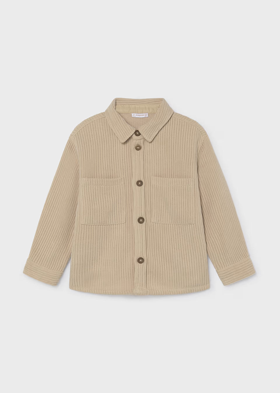 Overshirt bambini in velluto a costine color cereale con taschini – Mayoral