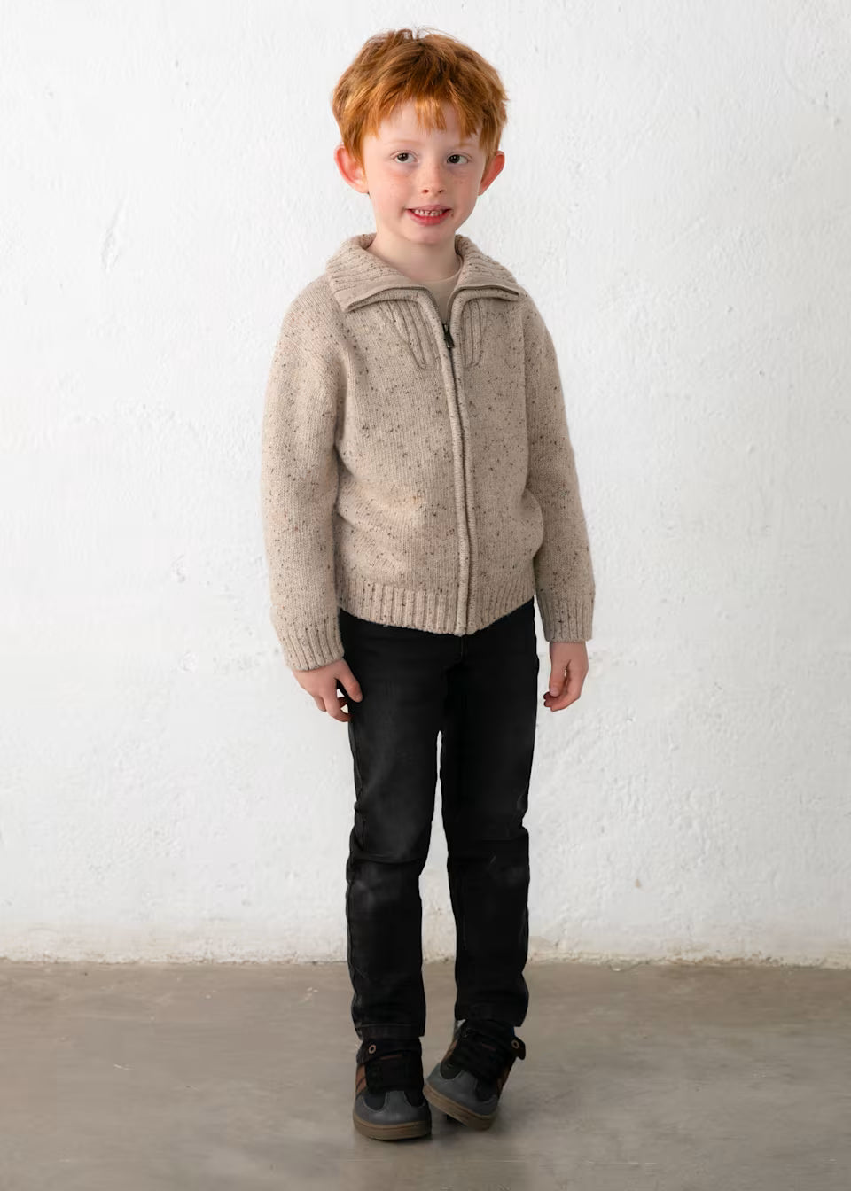 Gilet zippé enfant en maille effet tweed avec col montant – Mayoral – photo 3