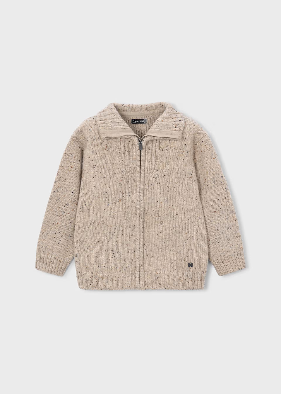 Gilet zippé enfant en maille effet tweed avec col montant – Mayoral – photo 4
