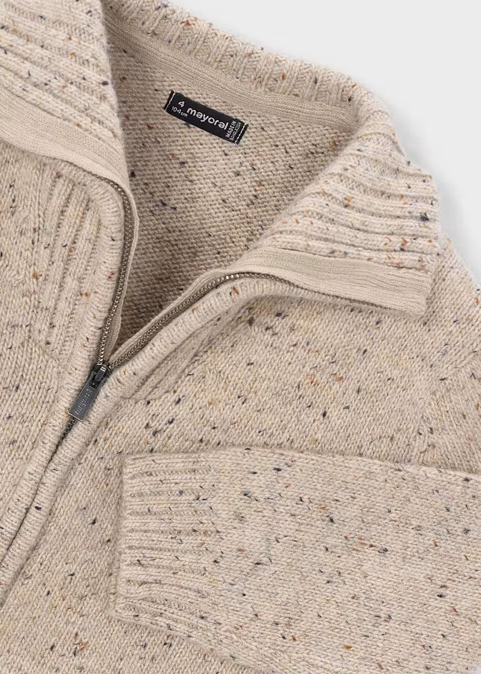 Gilet zippé enfant en maille effet tweed avec col montant – Mayoral – photo 6