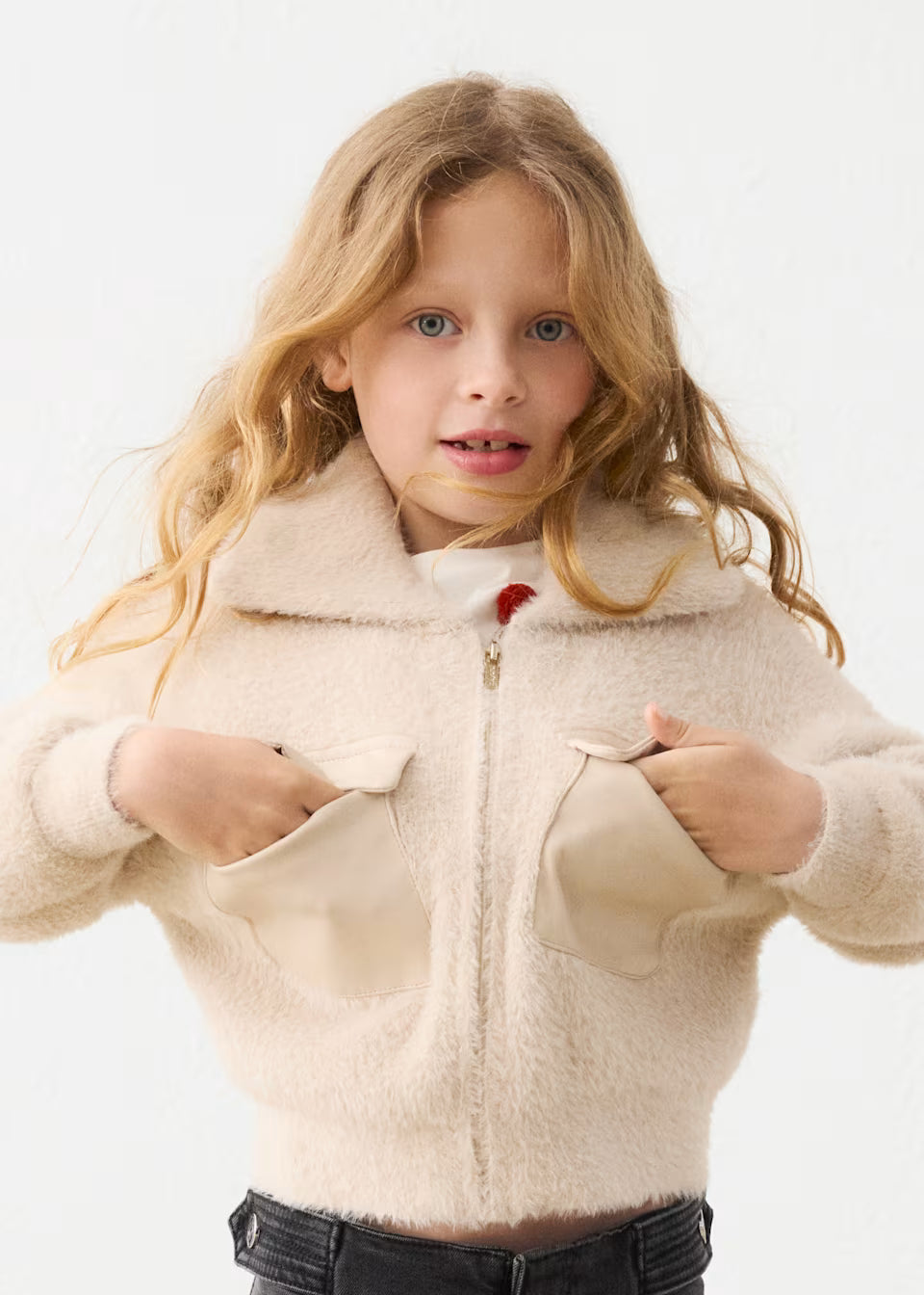 Felpa tricot con pelliccia 4330