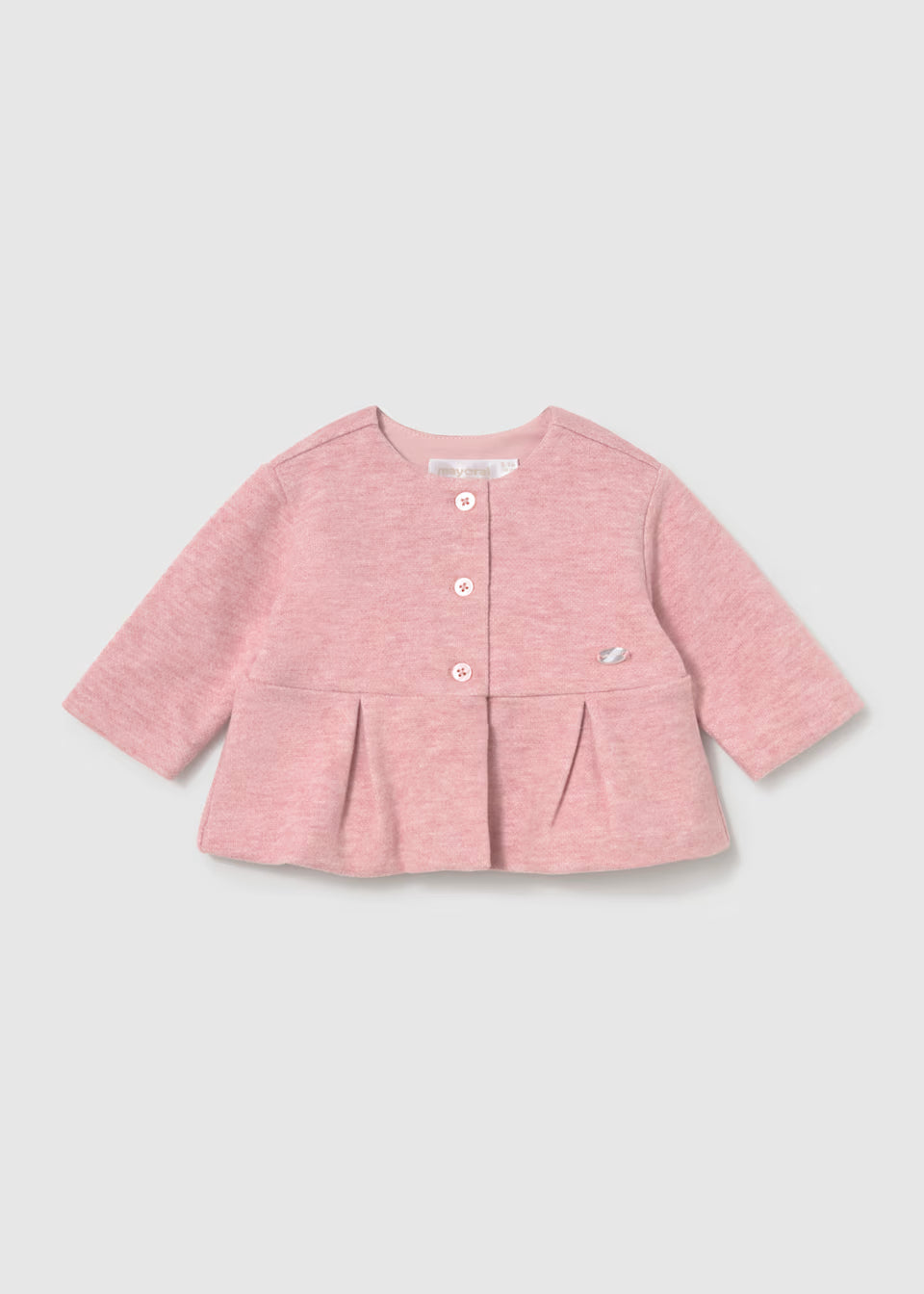 Dreiteiliges Baby-Set für Mädchen mit rosa Jäckchen, besticktem T-Shirt und Leggings – Mayoral – Foto 5